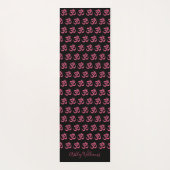 Chic Stilvoll Personalisiertes, heiß rosa Schwarze Yogamatte (Rückseite)