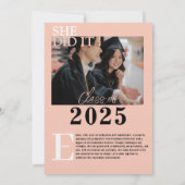 Chic stilvolles Abschluss Foto Magazin Einladung (Rückseite)