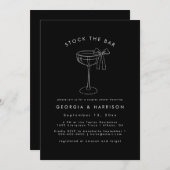 Chic Stock Die Bar Paare Dusche Einladung (Vorne/Hinten)