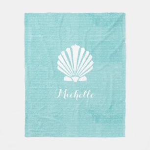 Chic-Strand-Girly Aqua-Kamm-Muschel-Muschel mit Fleecedecke