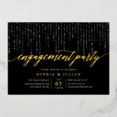 Chic String Lights Engagement Party Folieneinladung (Vorderseite)