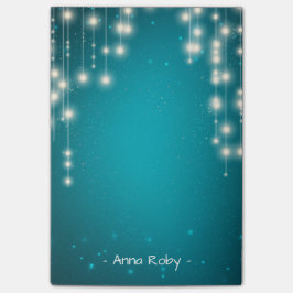 Chic String Lights Türkise Blue Glitzer Sparkone Post-it Klebezettel