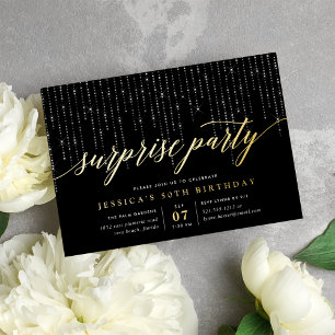 Chic String Lights Überraschendes Party Folieneinladung