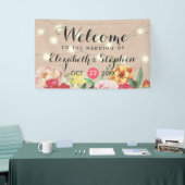 Chic String Lights und Linen Floral Wedding Banner (Messeveranstaltung)