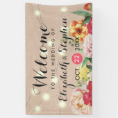 Chic String Lights und Linen Floral Wedding Banner (Vertikal)