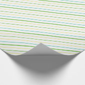 Chic Strip Wrapping Paper: Gelb, Grün, Weiß Geschenkpapier (Ecke)
