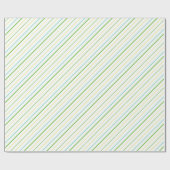 Chic Strip Wrapping Paper: Gelb, Grün, Weiß Geschenkpapier (Flach)