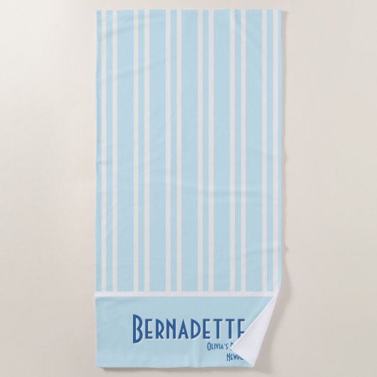 Chic Stripe Bachelorette Strandtuch (Vorderseite)