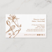 Chic Stripe Baking Utensil Pastry Cake Bakery Shop Visitenkarte (Rückseite)