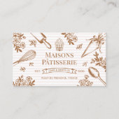 Chic Stripe Baking Utensil Pastry Cake Bakery Shop Visitenkarte (Vorderseite)