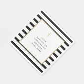 Chic Stripe Gold Cross Taufe Weihnachtsbotschaft Serviette (Ecke)