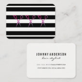 Chic Stripe Muster Grunge Scheren Visitenkarte (Vorne/Hinten)