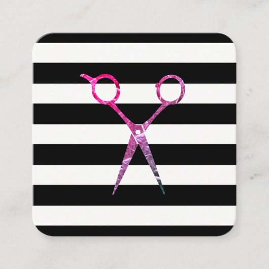 Chic Stripe Pattern Stylist Quadratische Visitenkarte (Vorderseite)