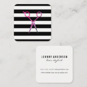 Chic Stripe Pattern Stylist Quadratische Visitenkarte (Vorne/Hinten)