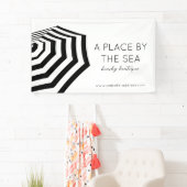 Chic Striped Beach Umbrella Boutique Banner (Insitu)