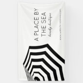 Chic Striped Beach Umbrella Boutique Banner (Vertikal)