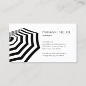 Chic Striped Beach Umbrella Logo-Boutique Visitenkarte (Rückseite)