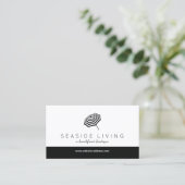 Chic Striped Beach Umbrella Logo-Boutique Visitenkarte (Stehend Vorderseite)