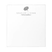 Chic Striped Beach Umbrella Logo Notizblock (Vorderseite)