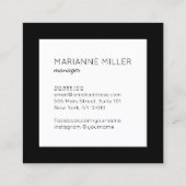 Chic Striped Beach Umbrett Logo Gelb Quadratische Visitenkarte (Rückseite)