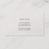 Chic Striped Imitats Silver Foil und Black Monogra Visitenkarte (Rückseite)