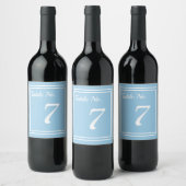 Chic Striped Wine Label Tischnummer Weinetikett (Flaschen)