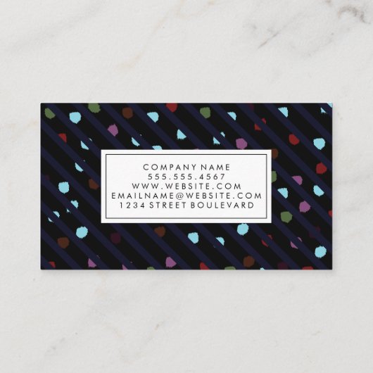 Chic Stripes and Dots Texture Visitenkarte (Rückseite)