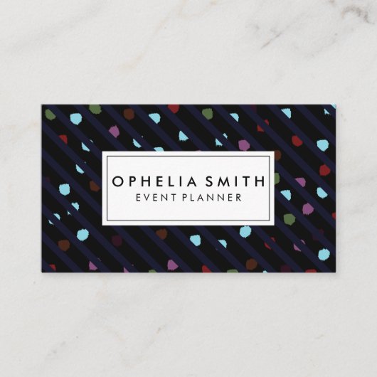 Chic Stripes and Dots Texture Visitenkarte (Vorderseite)