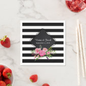 Chic Stripes and Peonies Wedkin Serviette (Beispiel)