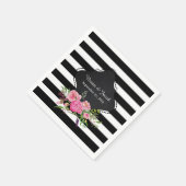 Chic Stripes and Peonies Wedkin Serviette (Ecke)