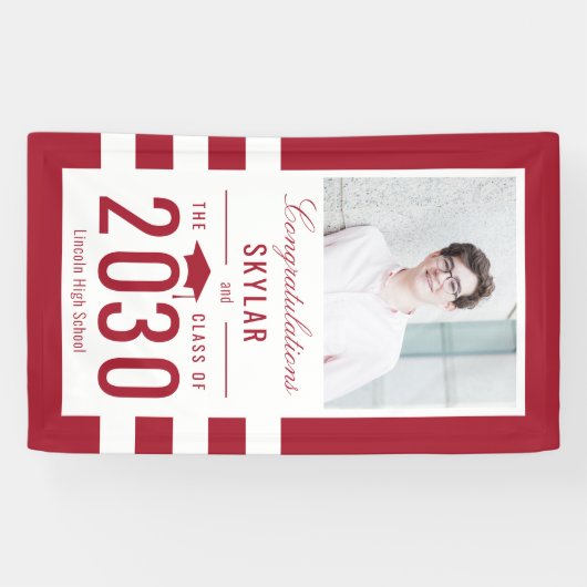 Chic Stripes EDITABLE FARBBBanner für Abschluss Banner (Horizontal)