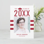 Chic Stripes EDITABLE FARBEN Abschluss Einladung (Stehend Vorderseite)