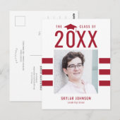 Chic Stripes EDITABLE FARBEN Abschluss Postkarte (Vorne/Hinten)