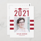 Chic Stripes EDITABLE FARBEN Abschluss Postkarte (Vorne/Hinten)