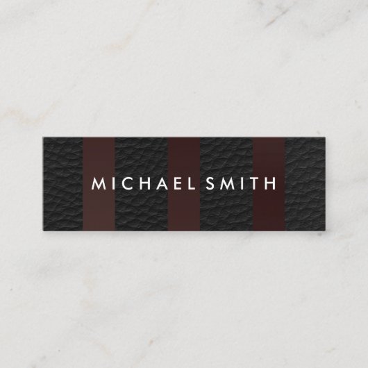 Chic Stripes Imitat Leather Mini Visitenkarte (Vorderseite)