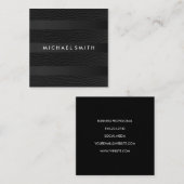 Chic Stripes Imitat Leather Quadratische Visitenkarte (Vorne/Hinten)