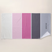 Chic Stripes Muster Personalisiert Strandtuch (Vorderseite)