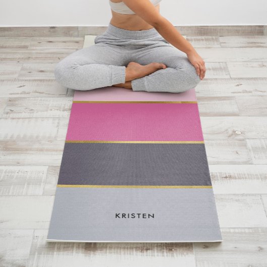 Chic Stripes Muster Personalisiert Yogamatte