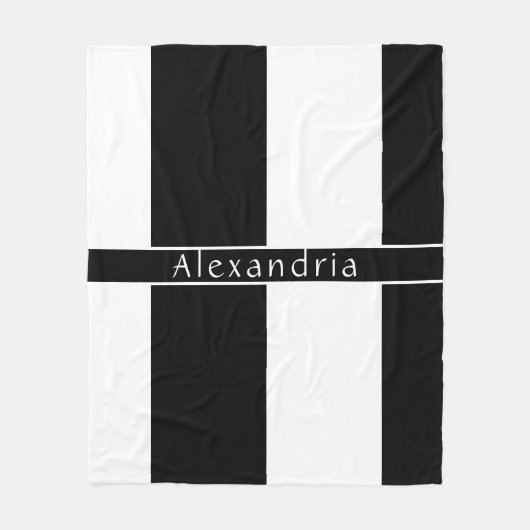 Chic Stripes Schwarz-Weiß Fleecedecke (Vorderseite)