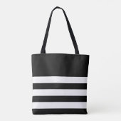 Chic Stripes Schwarz-weiß Mit Monogramm Tasche (Rückseite)