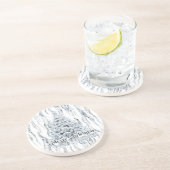 Chic Stripes Silver Weihnachtsbaum Getränkeuntersetzer (Seite)