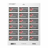 Chic Stripes und Rose Adressetiketten (Vorne)