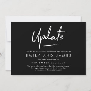 Chic Strokes Editable Color Wedding Update Card Dankeskarte