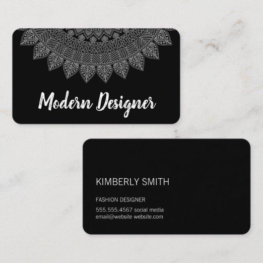 Chic Style Muster rustikal Visitenkarte (Vorne/Hinten)