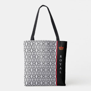 Chic stylisches Diamantmuster in Schwarz & Weiß Tasche
