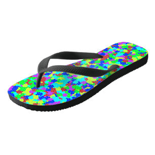 Chic Stylisches Multicolor-Regenbogenmosaikmuster Badesandalen