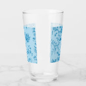 Chic Stylish Blue Floral Damask Muster Tall Drink Glas (Links)