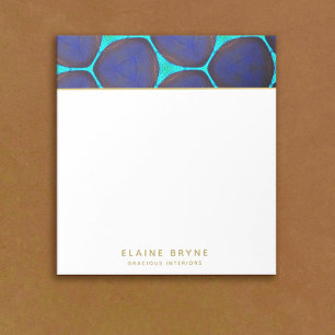 Chic Stylish Bold Navy Türkis Muster Notizblock