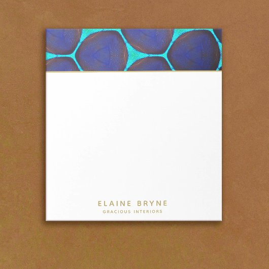 Chic Stylish Bold Navy Türkis Muster Notizblock