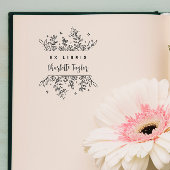 Chic & Stylish Botanical Custom Library Books Gummistempel